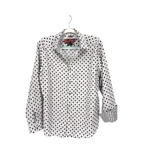 Robert Graham RG LINGO Music Large‎ Cotton Flip Cuff Sports Dress Shirt